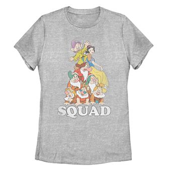 Juniors' Disney's Snow White Squad Dwarfs Pile Up Tee