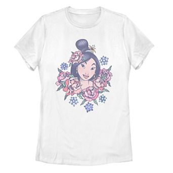 Disney's Mulan Juniors' Floral Portrait Tee