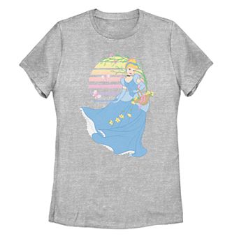 Juniors' Disney's Cinderella Rainbow Pastel Gradient Sun Tee