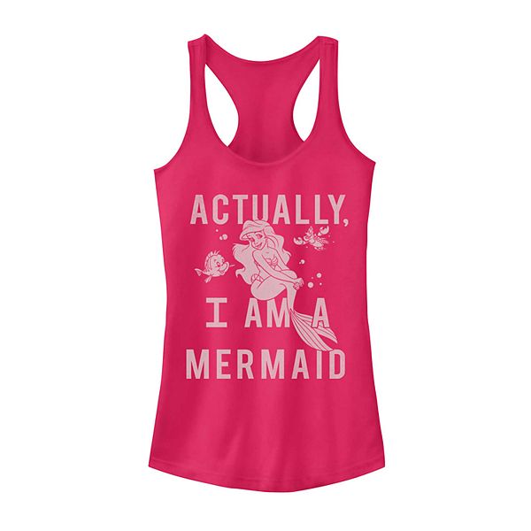 Juniors' Disney The Little Mermaid Actually I Am A Mermaid Tank Top