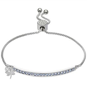 Brilliance Crystal Dragonfly Bar Bracelet