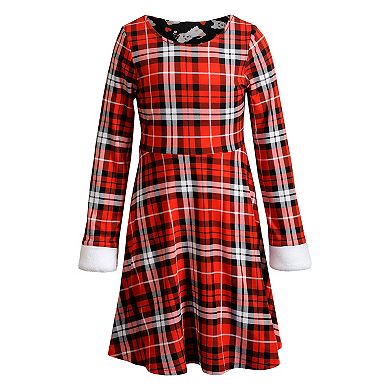 Girls' 7-16 Emily West Reversible Printed Christmas Dress