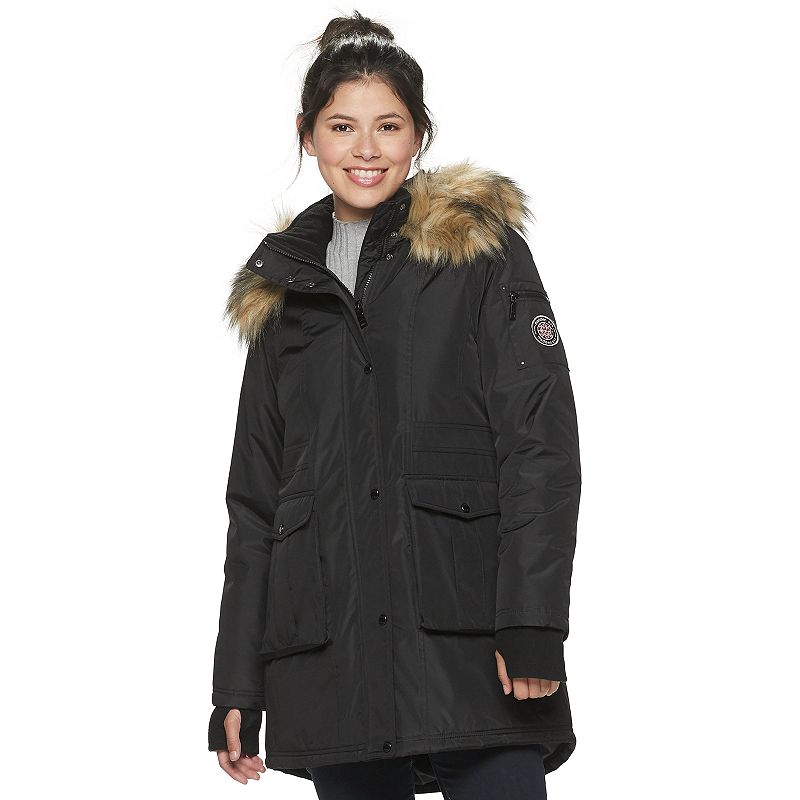 Upc 192334843405 juniors madden nyc faux fur hooded parka jacket