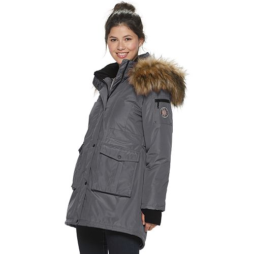 Juniors' madden NYC Faux-Fur Hooded Parka Jacket