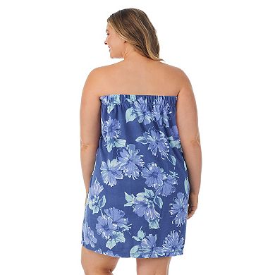 Plus Size Stan Herman Floral Vintage Terry Shower Wrap