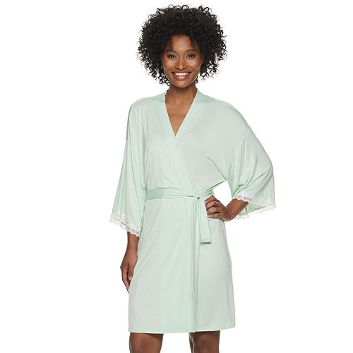 Women's Apt. 9® Solid Laced Cuff Wrap Robe