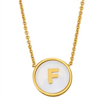 Mother of Pearl Initial Pendant Necklace