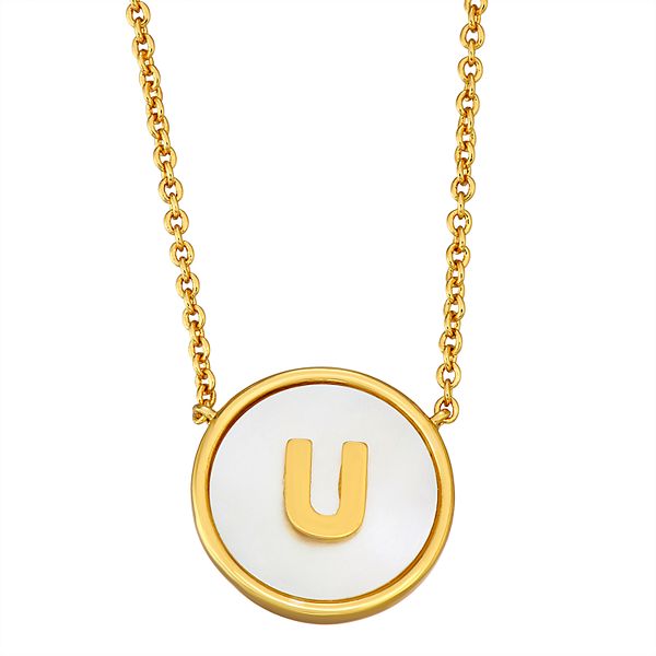 Mother of Pearl Initial Pendant Necklace