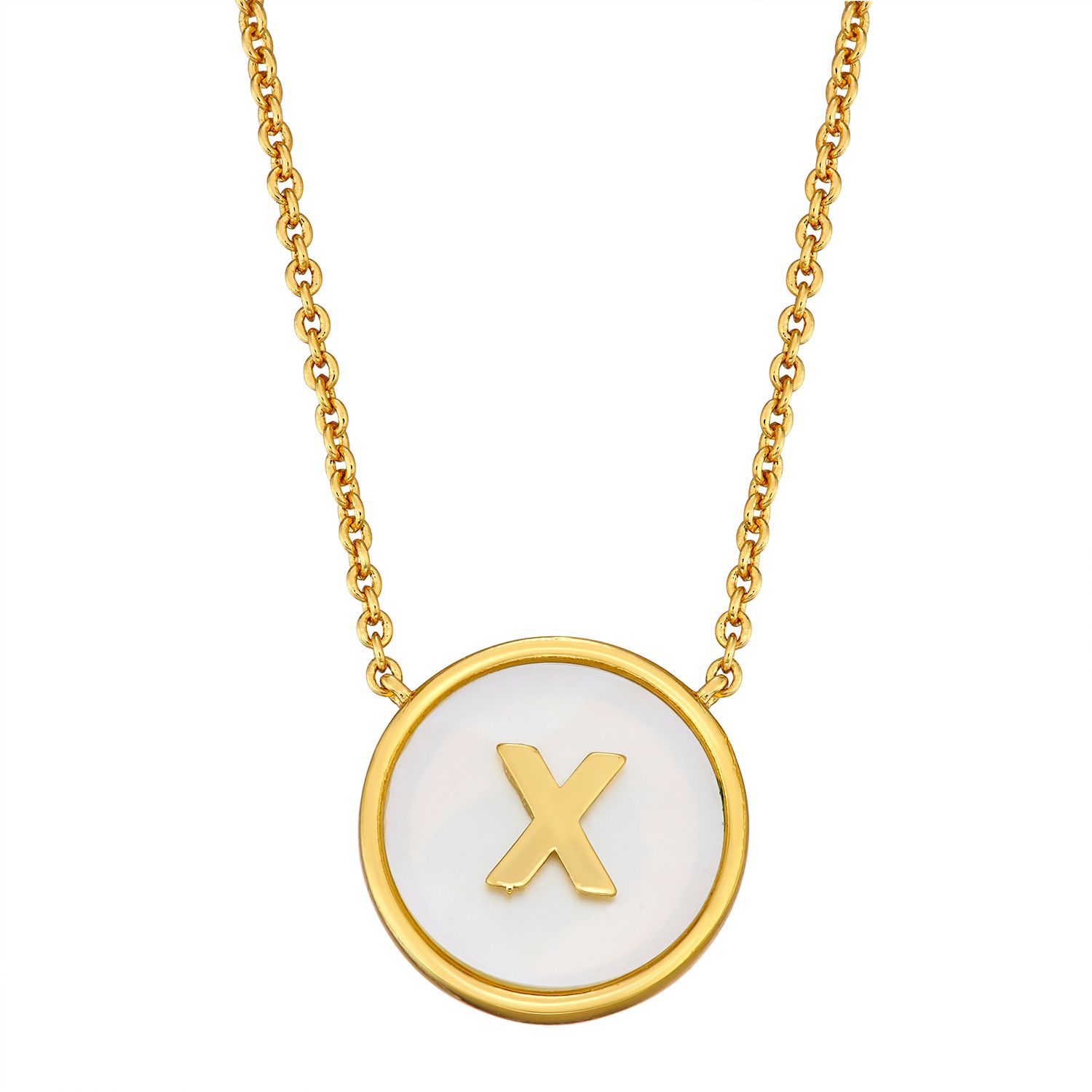 mother of pearl initial necklace