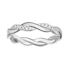 Sterling Silver Multi-Layer Crossover Braided Ring, Marcasite