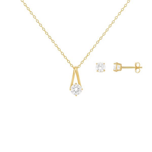 関税/送料込み【en route】18Kクルス フロール ネックレス 3848175_Yellow_Gold_Tone_Clear