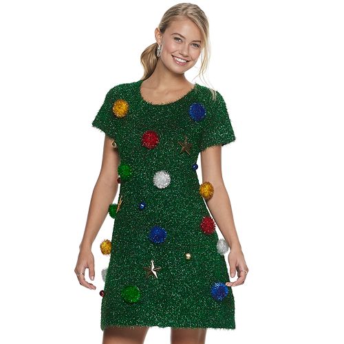Juniors It S Our Time Christmas Tree Tinsel Dress
