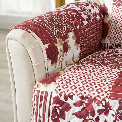 Great Bay Home Patchwork Scalloped Loveseat Furniture Protector