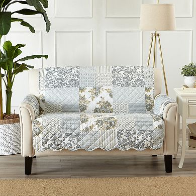 Great Bay Home Patchwork Scalloped Loveseat Furniture Protector