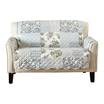 Great Bay Home Patchwork Scalloped Loveseat Furniture Protector