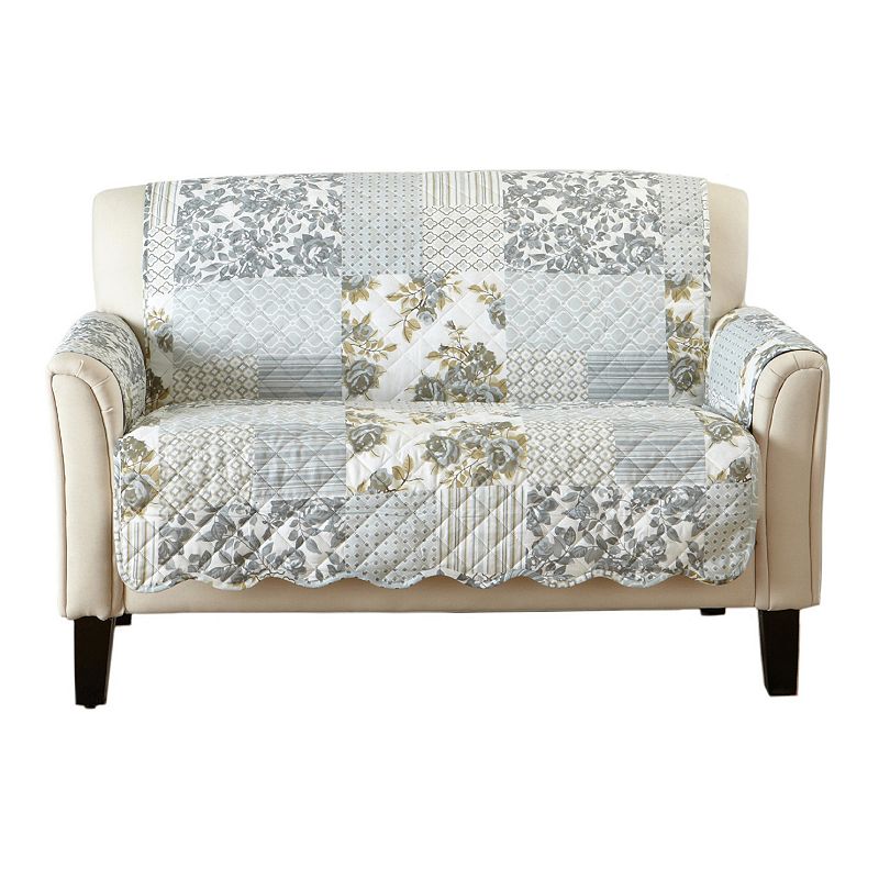 42969110 Great Bay Home Patchwork Scalloped Loveseat Furnit sku 42969110
