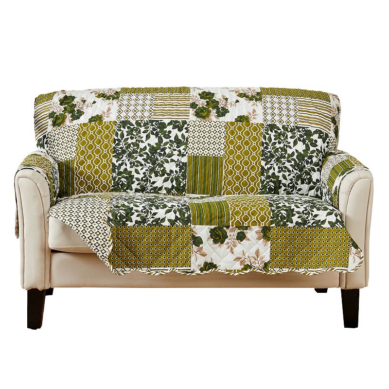74359379 Great Bay Home Patchwork Scalloped Loveseat Furnit sku 74359379