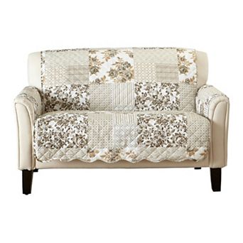 Great Bay Home Patchwork Scalloped Loveseat Furniture Protector