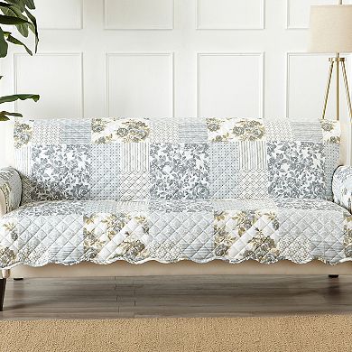 Great Bay Home Patchwork Scalloped Sofa Furniture Protector