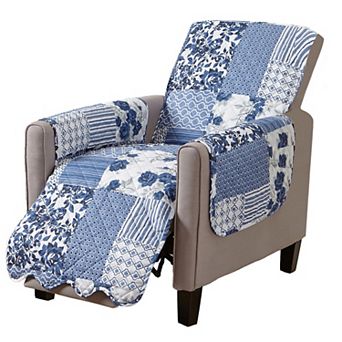 Great Bay Home Patchwork Scalloped Recliner Furniture Protector