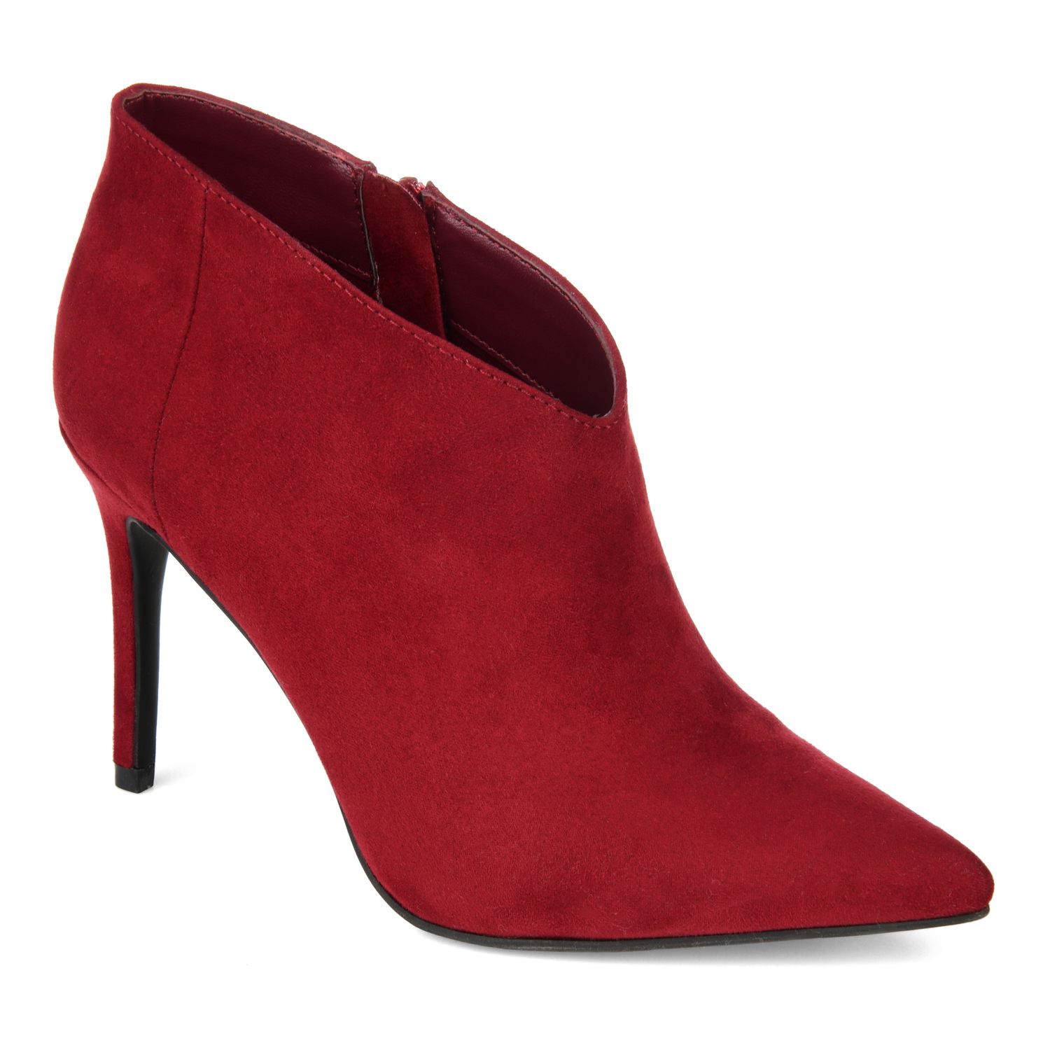 kohls red ankle boots