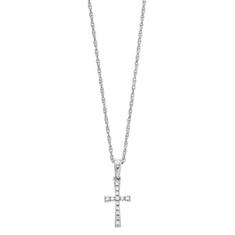 Sterling Silver Diamond Accent Cross Pendant