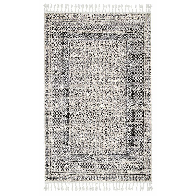 nuLOOM Claudia Diamond Tassel Area Rug, Grey, 9X12 Ft