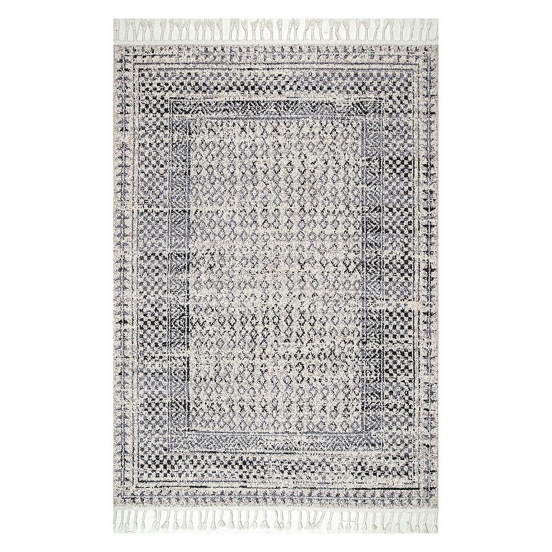 nuLOOM Claudia Diamond Tassel Area Rug, Grey, 5X8 Ft