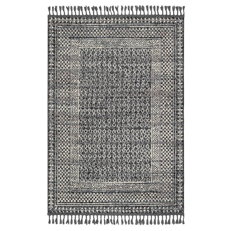 48881148 nuLOOM Claudia Diamond Tassel Area Rug, Beige, 9X1 sku 48881148
