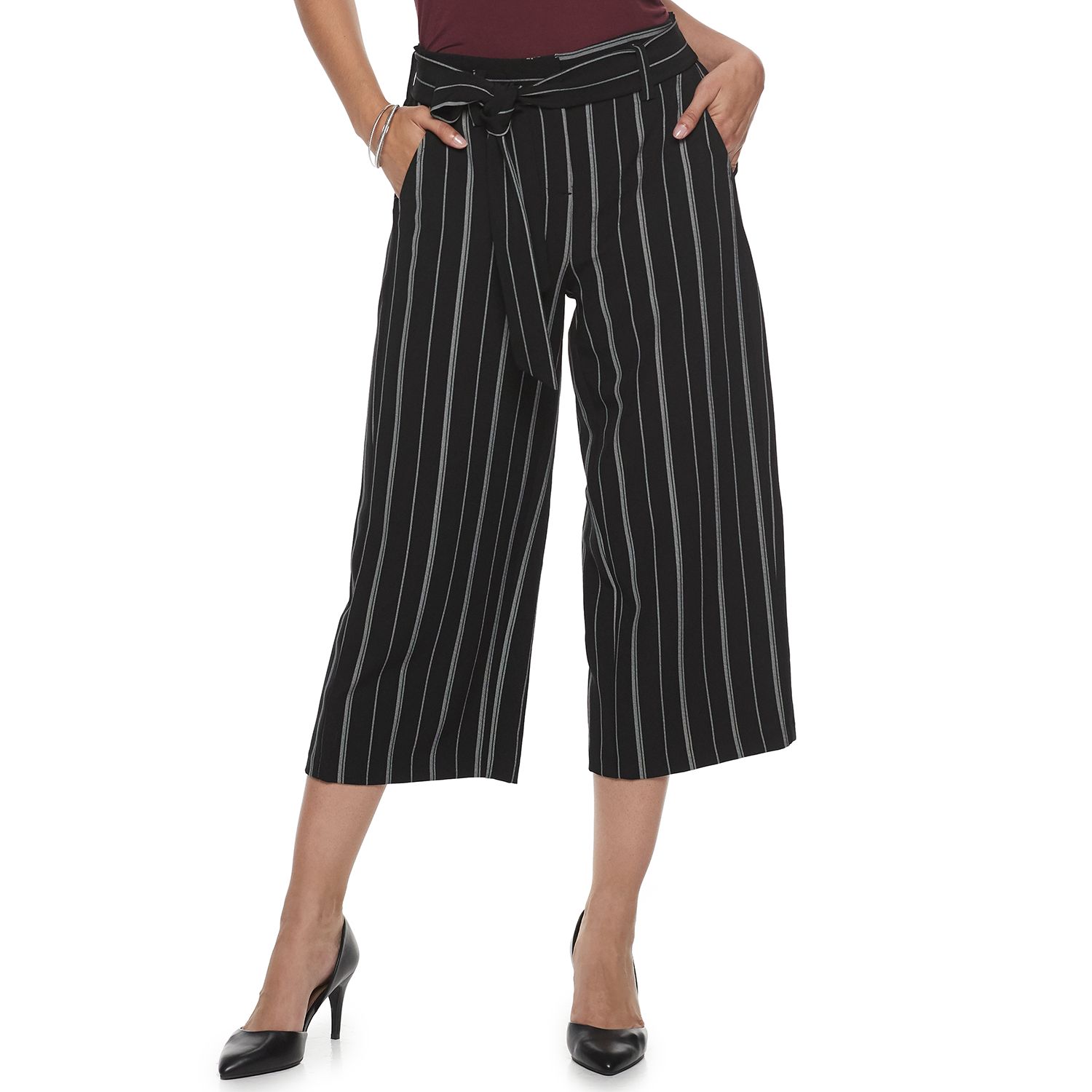 black dressy crop pants