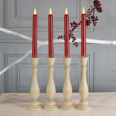 LumaBase Red Taper LED Candle Set