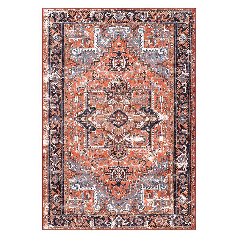 nuLOOM Vintage Sherita Area Rug, Red Overfl, 7X8 Ft
