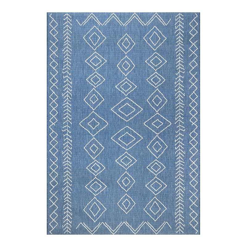 nuLOOM Serna Outdoor Rug, Blue, 9X11 Ft