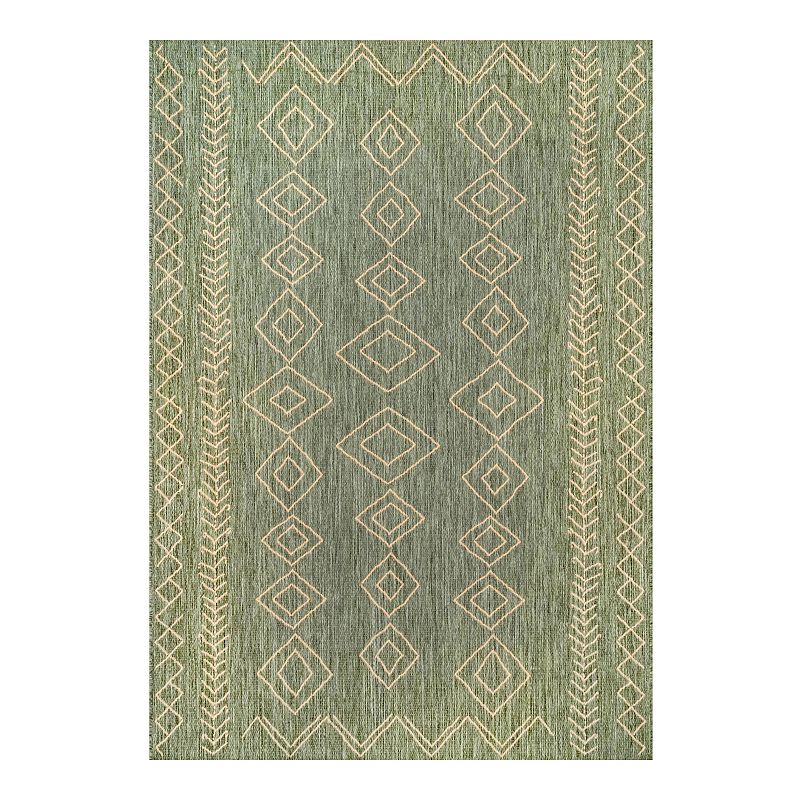 nuLOOM Serna Outdoor Rug, Green, 8X11 Ft