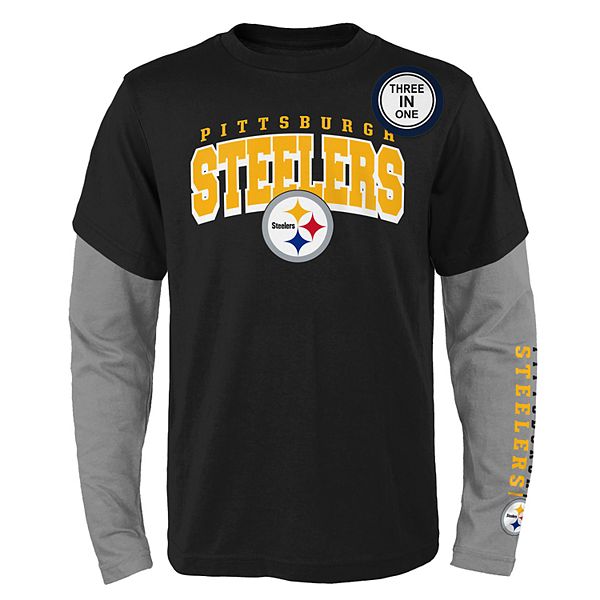 NFL Pittsburgh Steelers Youth (8-20) Racer Ringer T-Shirt 