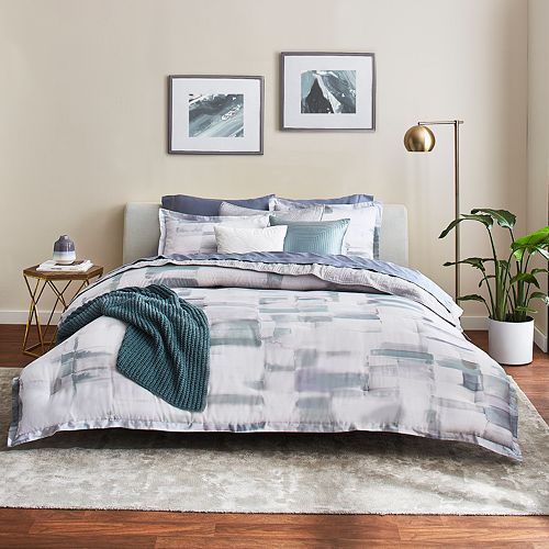 Scott Living Oasis Blocked Watercolor Duvet Cover Set