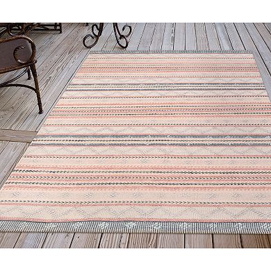 Liora Manne Cosmos Gray Gypsy Stripe Indoor/Outdoor Rug