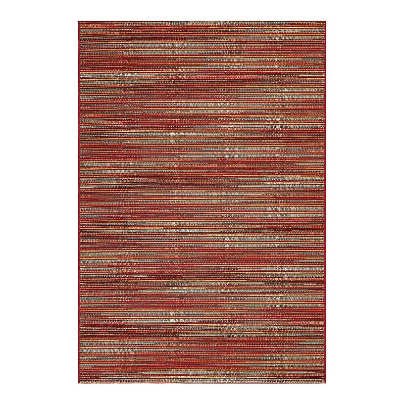 Liora Manne Marina Stripes Indoor Outdoor Rug, Red, 8X10 Ft