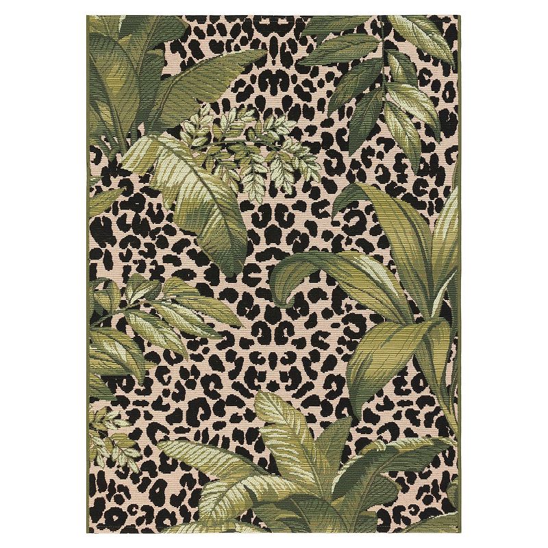 Liora Manne Marina Safari Indoor Outdoor Rug, Green, 8X10 Ft
