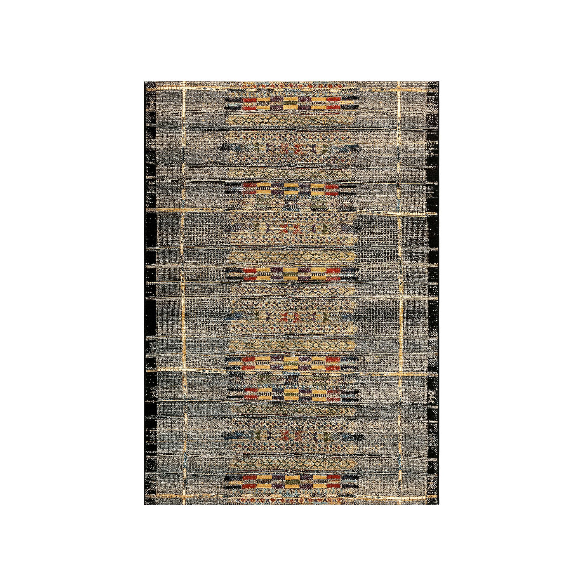 Liora Manne Marina Tribal Stripe Indoor Outdoor Rug, Black