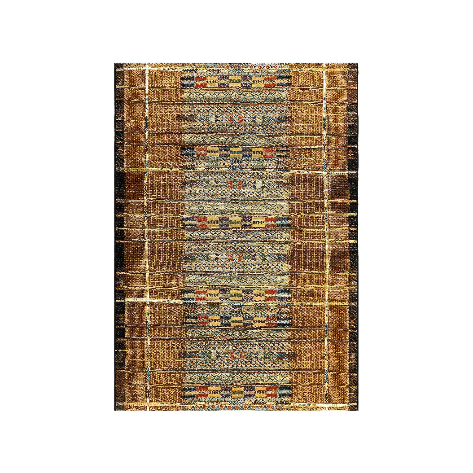 Liora Manne Marina Tribal Stripe Indoor Outdoor Rug, Gold