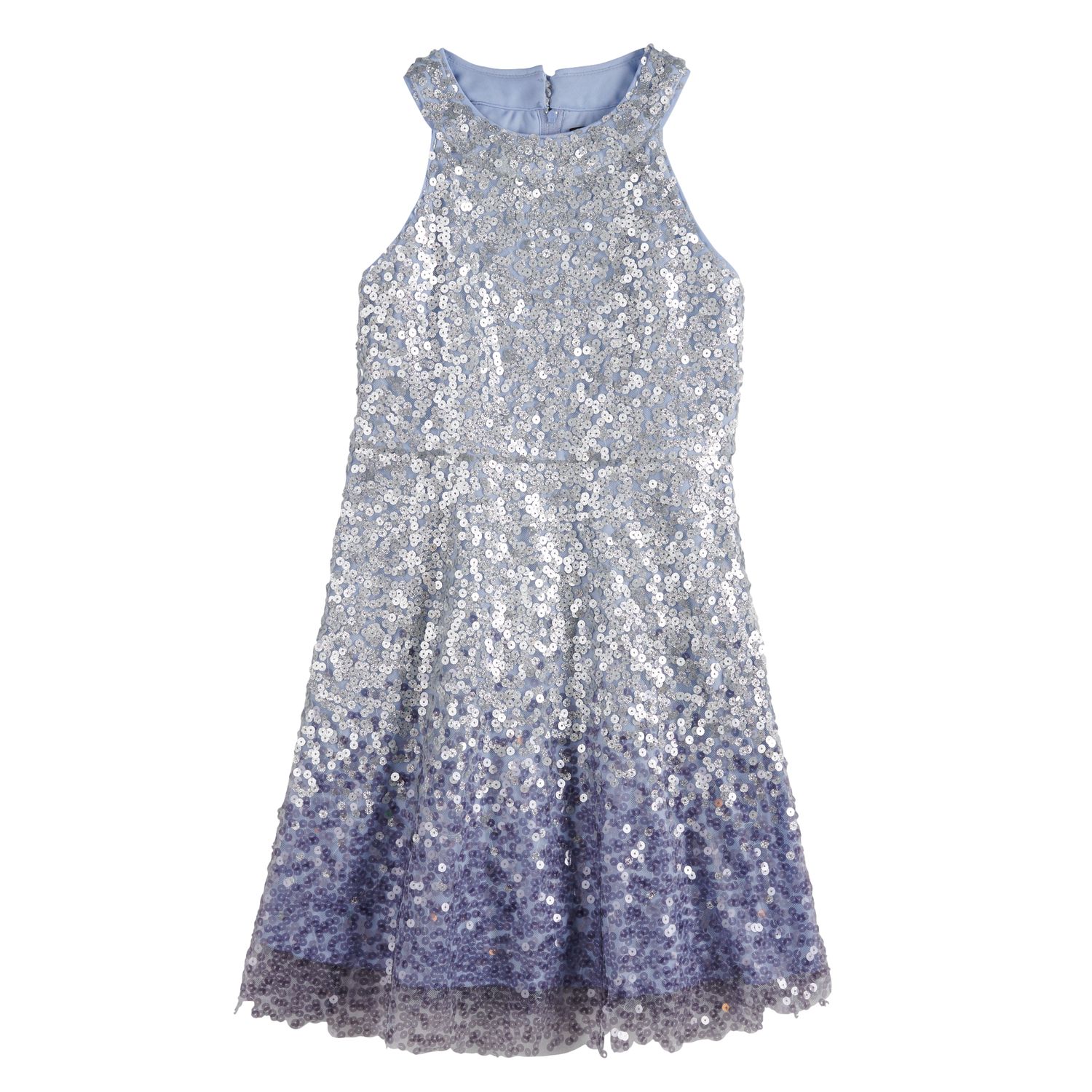 blue sequin skater dress