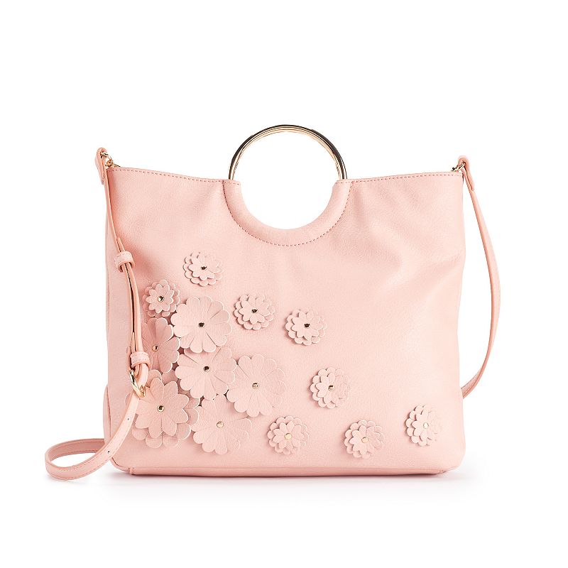 LC Lauren Conrad Ring Convertible Crossbody Bag, Light Pink