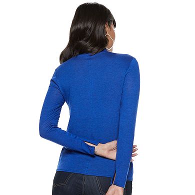 Women's Nine West Wool-Blend Mockneck Long Sleeve Knit Top