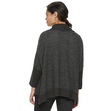 Women's Croft & Barrow® Textured Cowlneck Poncho Sweater
