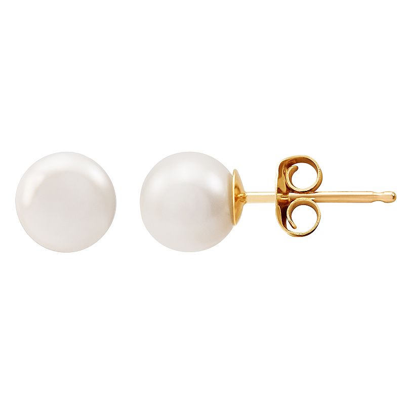 Freshwater by HONORA 10k Gold Freshwater Cultured Pearl Stud Earrings, Wome