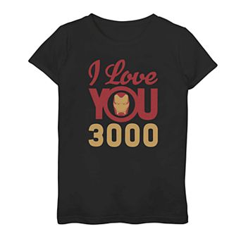 Girls 7-16 Marvel I Love You 3000 Iron Man Icon Logo Tee