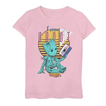 Girls 7-16 Marvel Guardians Of The Galaxy 90's Groot Logo Graphic Tee