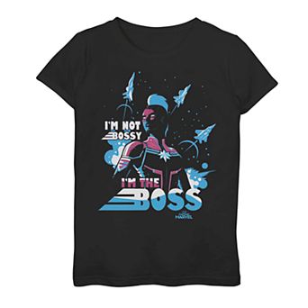 Girls 7-16 Captain Marvel I Am The Boss Tee