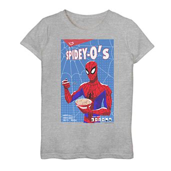 Girls 7-16 Marvel Spider-Man Spidey-O's Cereal Box Logo Tee